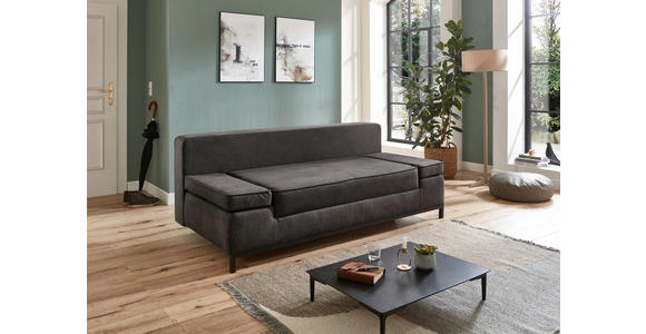 SCHLAFSOFA Mikrofaser Anthrazit  - Anthrazit/Schwarz, KONVENTIONELL, Kunststoff/Textil (202/90/97cm) - Carryhome