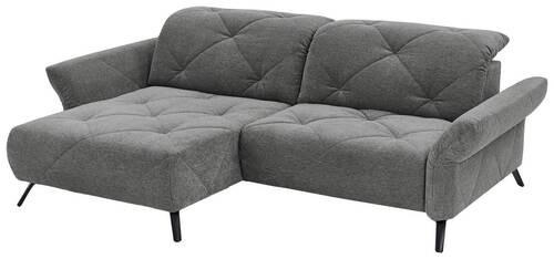 ECKSOFA in Webstoff Anthrazit  173/244 cm  - Anthrazit/Schwarz, Design, Textil/Metall (173/244cm) - Moderano