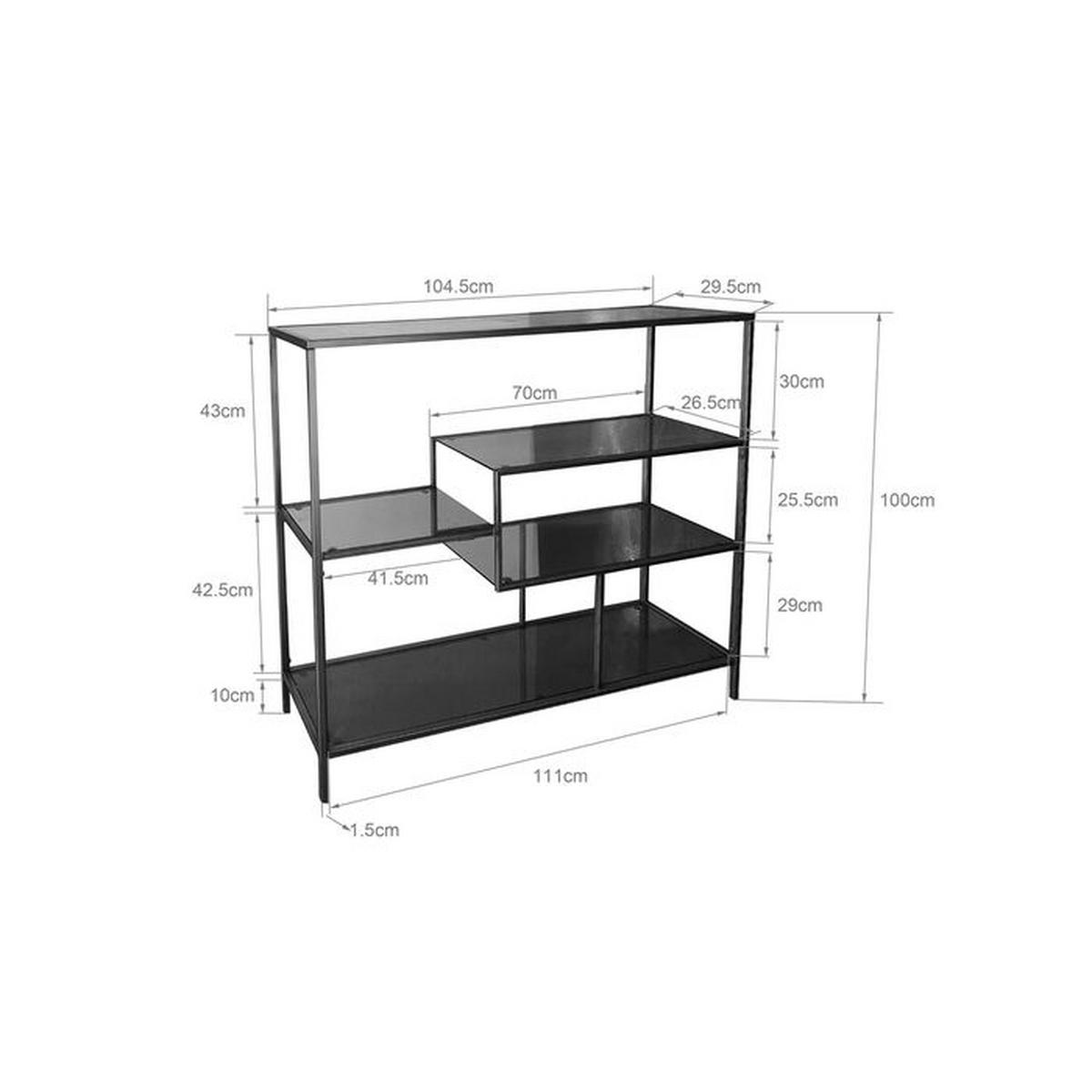 REGAL Goldfarben, Hellbraun  - Hellbraun/Goldfarben, Design, Glas/Metall (115/100/30cm) - Kare-Design