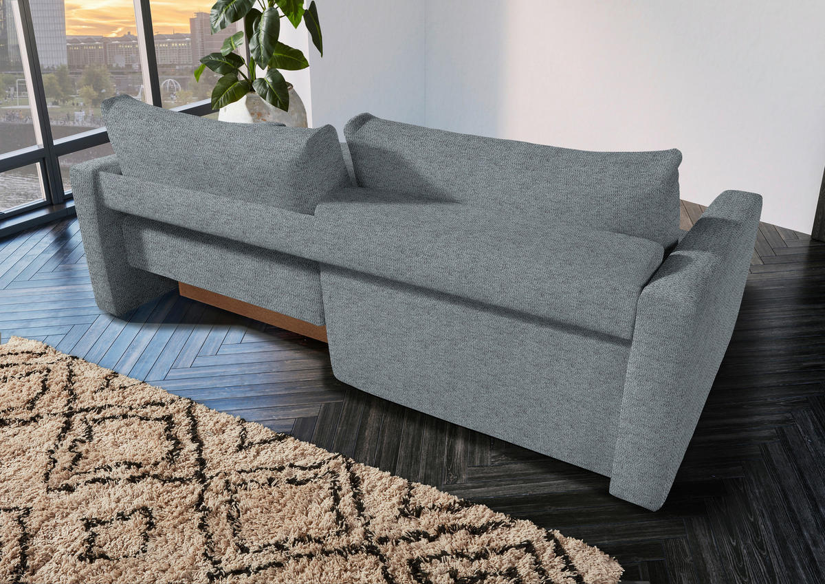 2,5-SITZER in Flachgewebe Dunkelgrau  - Dunkelgrau/Schwarz, Design, Kunststoff/Textil (240/70/125cm) - Xora