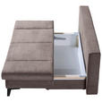 SCHLAFSOFA Cord Taupe  inkl. Bettkasten, Schlaffunktion, Armteilverstellung  - Taupe/Schwarz, Design, Textil/Metall (200/85/90cm) - Novel