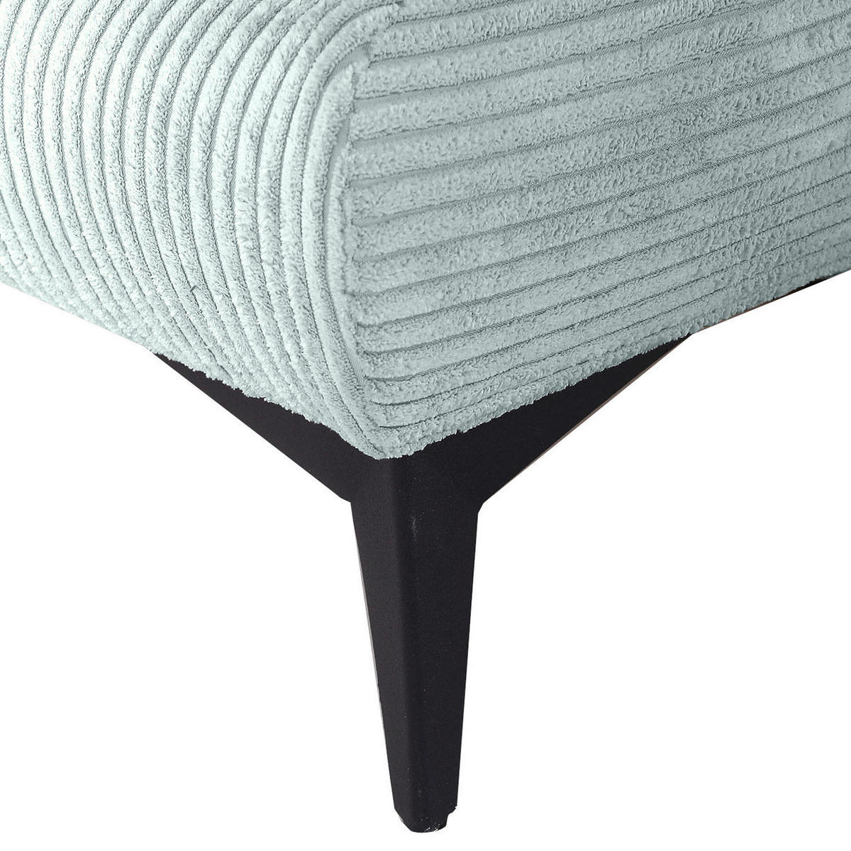 SCHLAFSOFA Cord Hellblau  inkl. Rückenkissen, Bettkasten, Schlaffunktion, Rücken echt, Armteilverstellung, Liegefläche im Originalstoff  - Schwarz/Hellblau, KONVENTIONELL, Textil/Metall (200/78/95cm) - home24