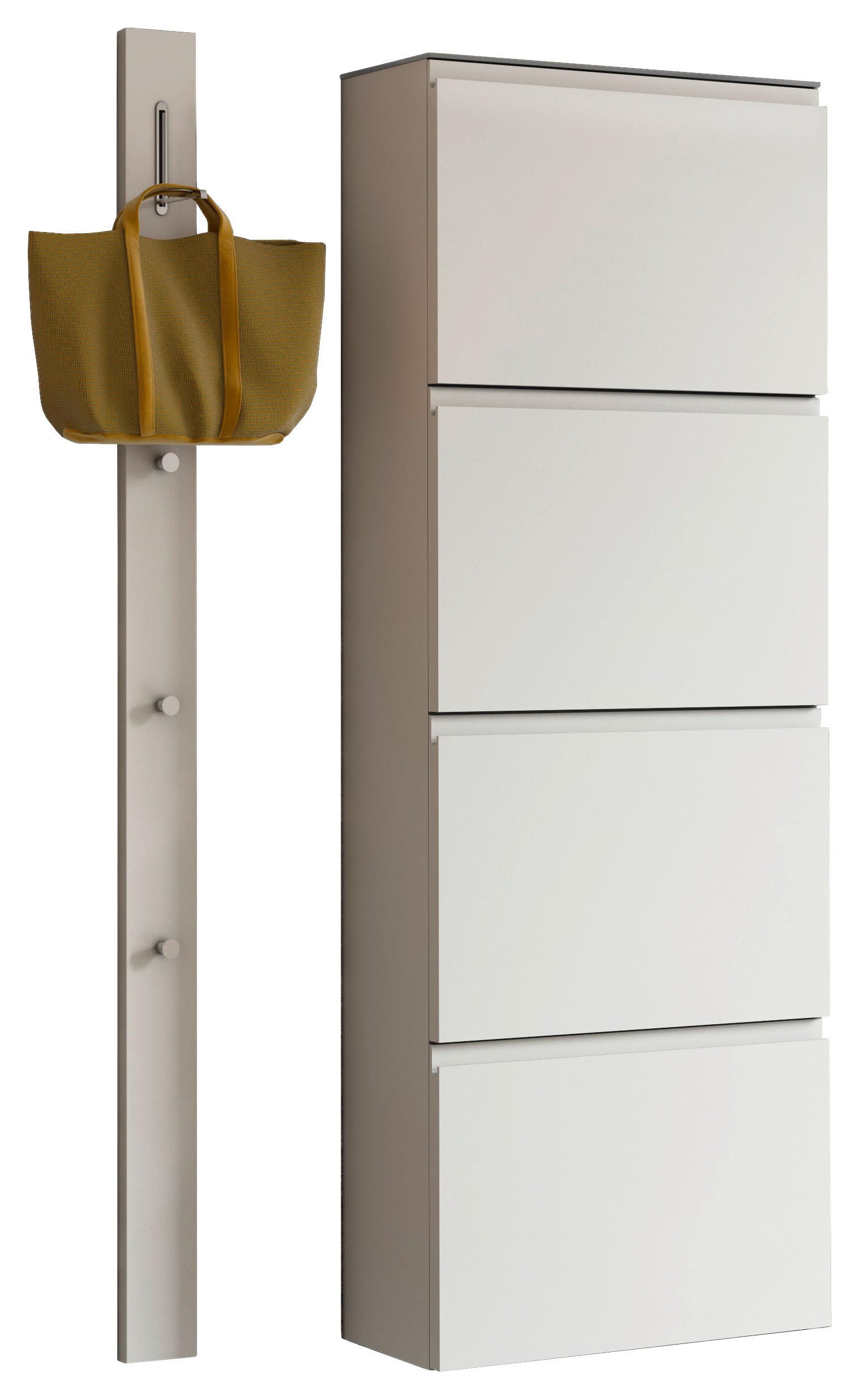 GARDEROBE Weiß - Weiß, Design, Glas (90/185/33cm) - Moderano