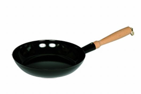 BRATPFANNE  - Schwarz, Basics, Holz/Metall (20/3,9cm) - Riess