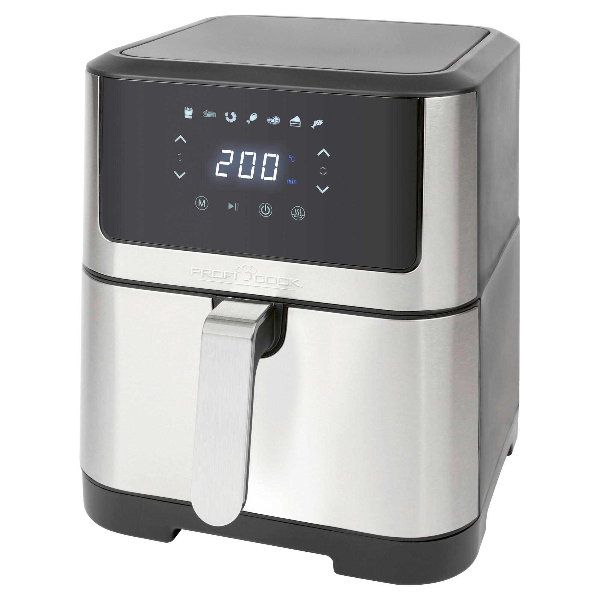 HEIßLUFTFRITTEUSE 8 L  - Edelstahlfarben, Basics, Kunststoff/Metall (29,4/35,9/39,9cm) - Bomann