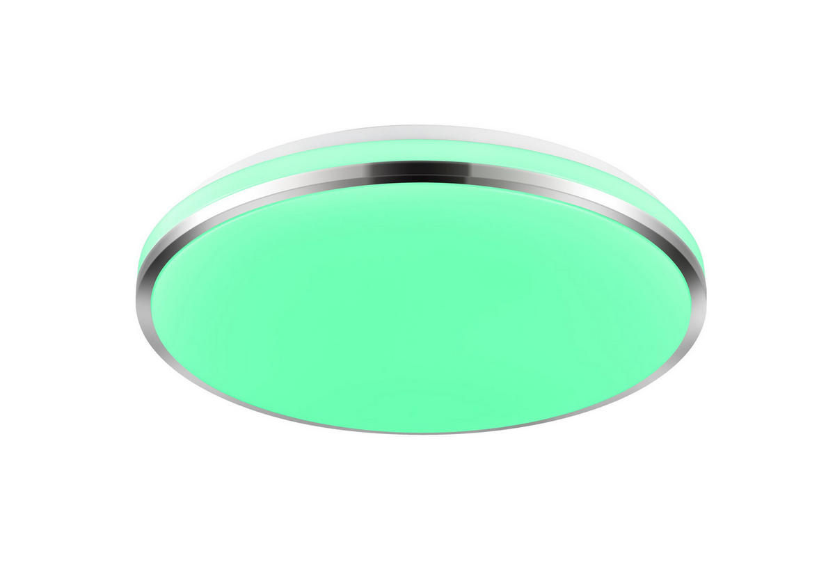 LED MENNYEZETI LÁMPA - króm/fehér, Lifestyle, műanyag/fém (45/6,5cm) - Novel