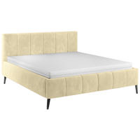 POLSTERBETT 160/200 cm, inkl. gepolstertes Kopfteil, Lattenrost,  in Hellgrün, Limette  - Limette/Schwarz, Trend, Holz/Textil (160/200cm) - home24
