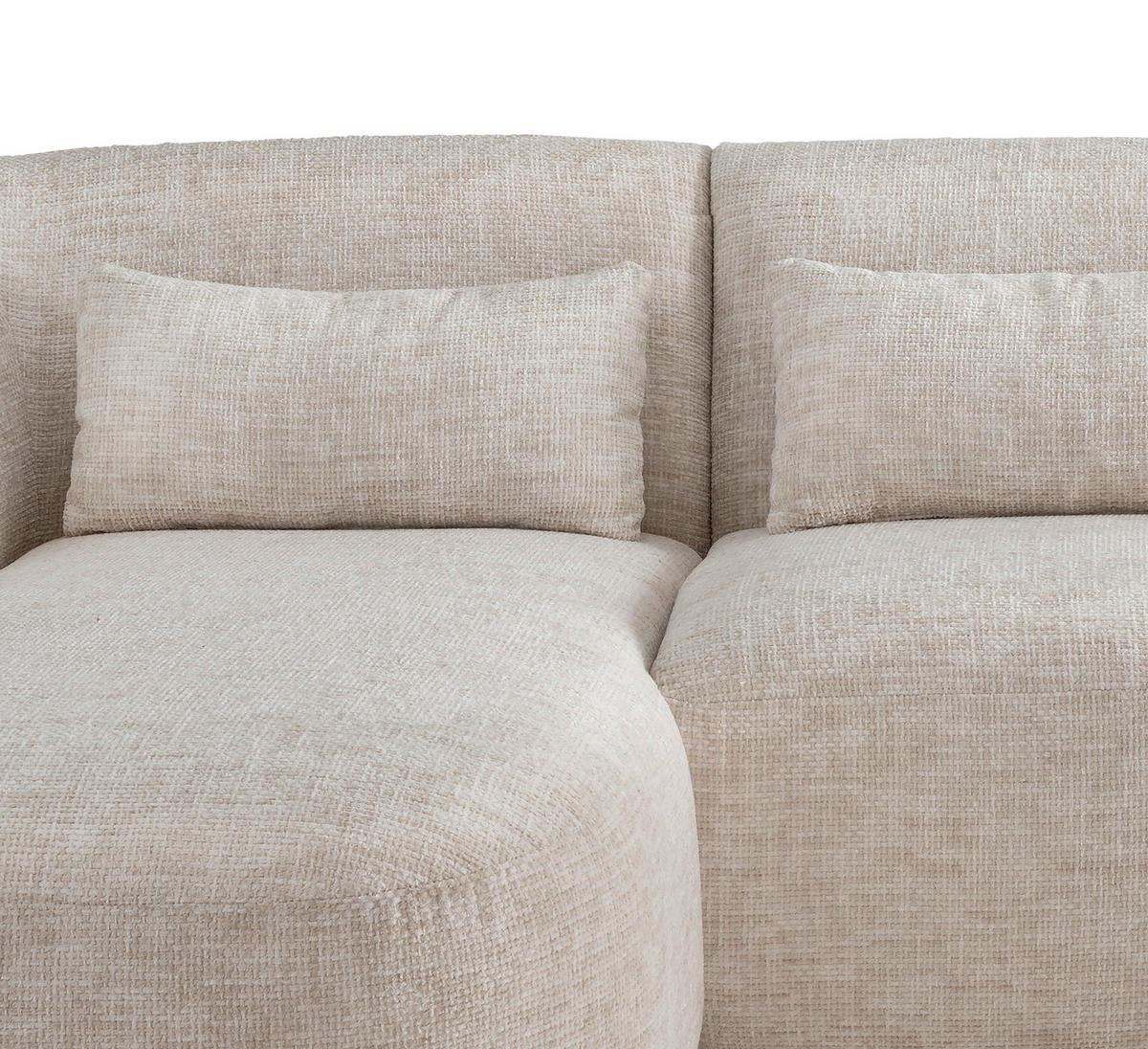 ECKSOFA in Struktur Creme  - Creme/Schwarz, Modern, Kunststoff/Textil (160/256cm) - Livetastic