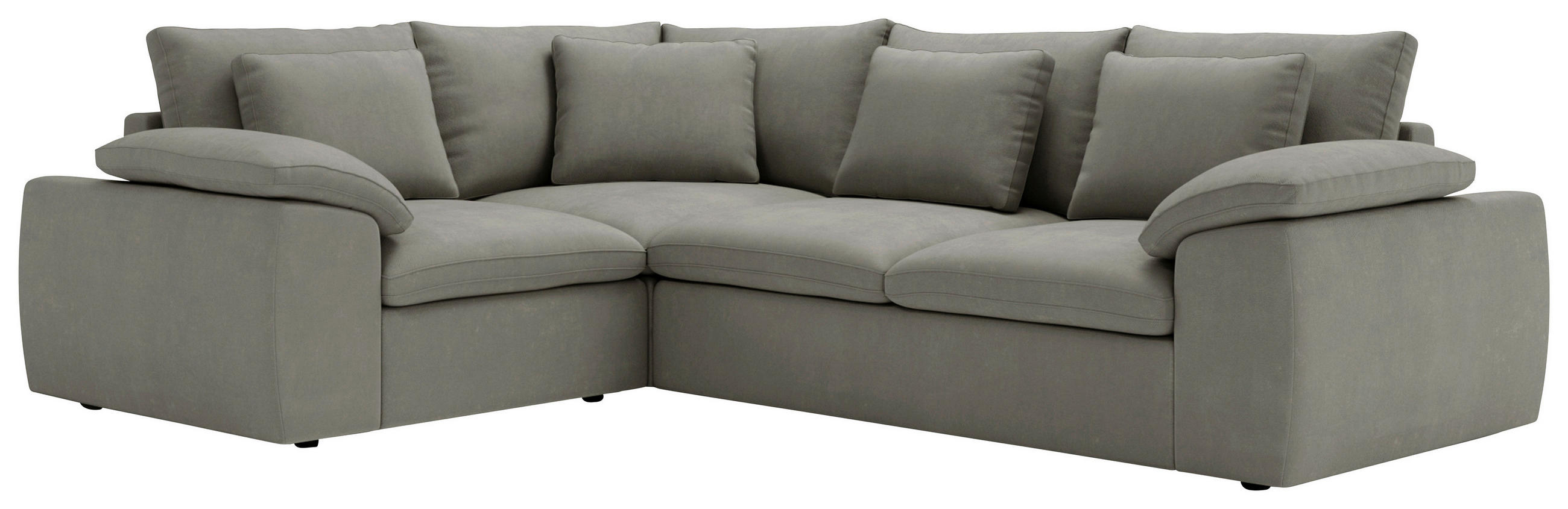 ECKSOFA Chenille Grau  - Schwarz/Grau, Design, Kunststoff/Textil (216/289cm) - Livetastic