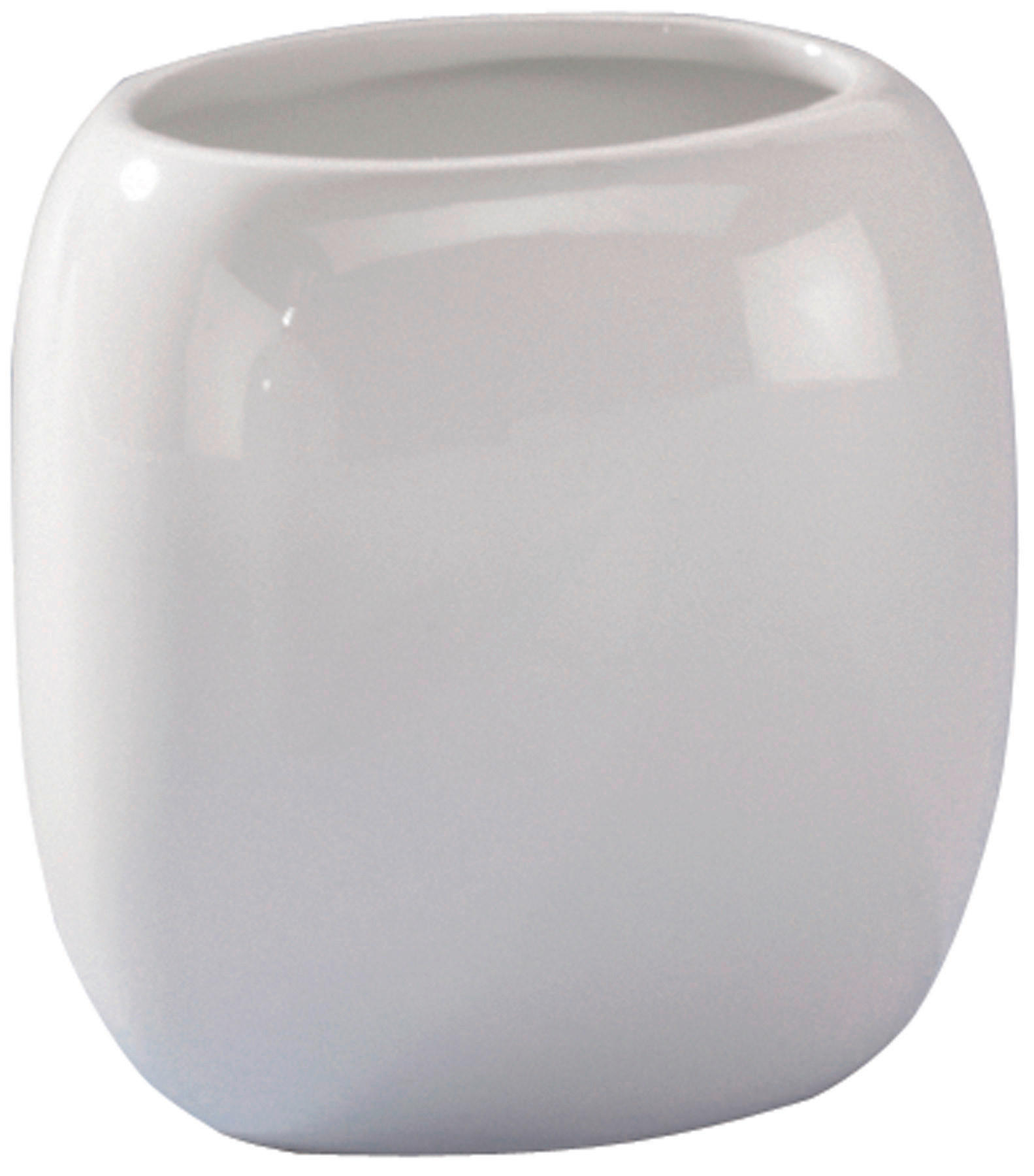 Pahar Pentru Periuțe De Dinți ceramică  - alb, Basics, ceramică (9/9,3/7,5cm) - Sadena
