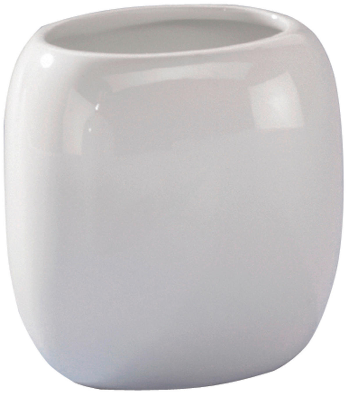 Pahar Pentru Periuțe De Dinți ceramică  - alb, Basics, ceramică (9/9,3/7,5cm) - Sadena