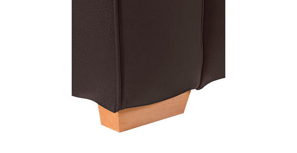 BIGSOFA  in Echtleder Dunkelbraun  - Dunkelbraun/Buchefarben, KONVENTIONELL, Leder/Holz (255/70/110cm) - Carryhome