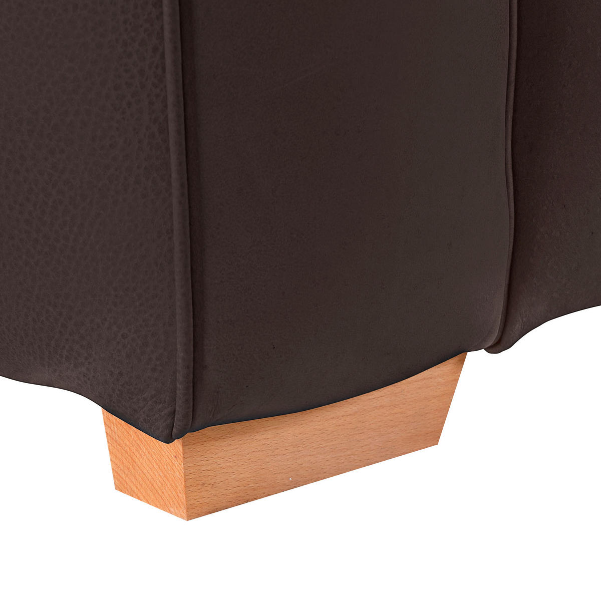 BIGSOFA Echtleder Dunkelbraun  - Dunkelbraun/Buchefarben, KONVENTIONELL, Leder/Holz (255/70/110cm) - Hom`in