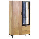 HIGHBOARD  in 85/160/40 cm  - Schwarz/Akaziefarben, LIFESTYLE, Glas/Holz (85/160/40cm) - Landscape