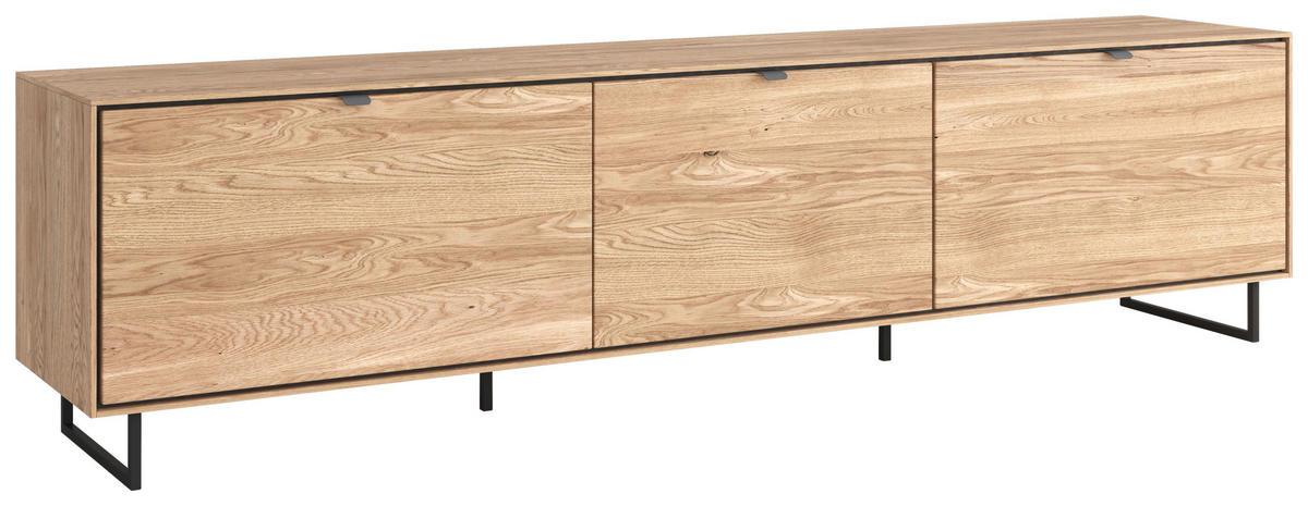 NISKA KOMODA   210,2/51/45,6 cm   boje hrasta   - tamno siva/boje hrasta, Design, drvni materijal/metal (210,2/51/45,6cm) - Livetastic