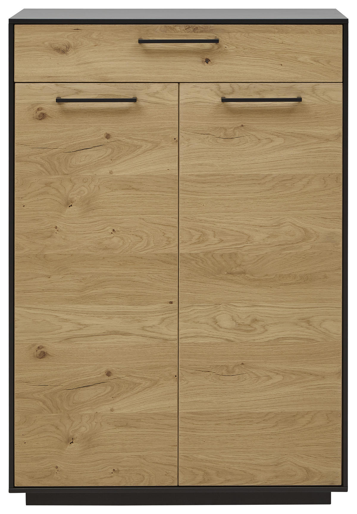SCHUHSCHRANK  in 86/124/37 cm  - Eichefarben/Anthrazit, Design, Holz/Holzwerkstoff (86/124/37cm) - Dieter Knoll