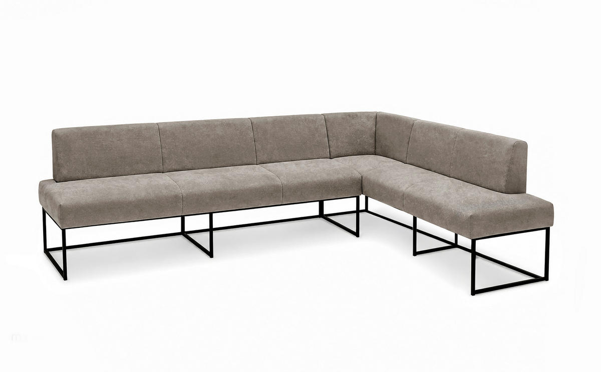 UGAONA KLUPA  siva   - siva/crna, Moderno, drvo/metal (265/199cm) - Livetastic