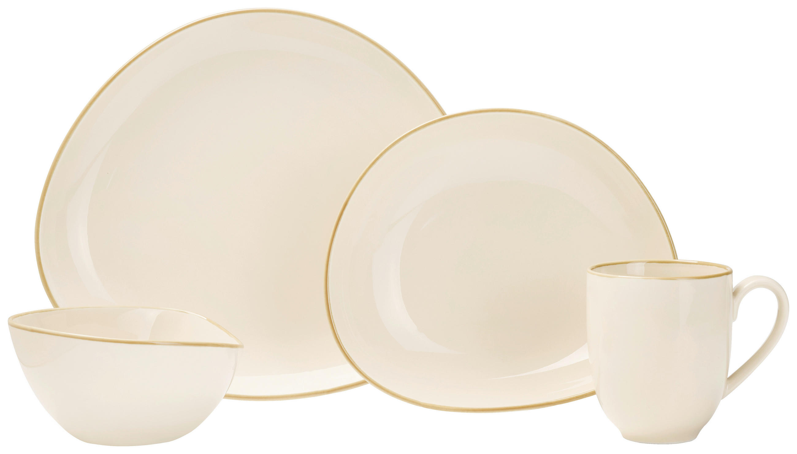 KOMPLETT SERVIS AQUA SABBIA 24 delar  - beige, Trend, keramik - Novel