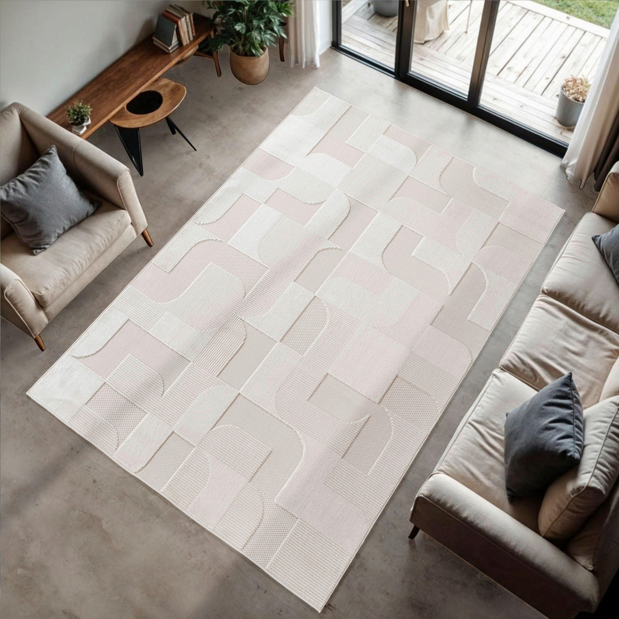 FLACHWEBETEPPICH 240/340 cm Doha Creme  - Creme, Design, Textil (240/340cm)