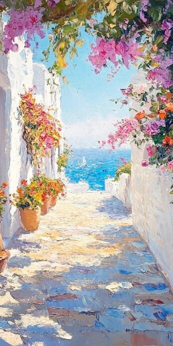 Euroart Leinwandbild Greek Ambience IX Mehrfarbig 20x40 cm
