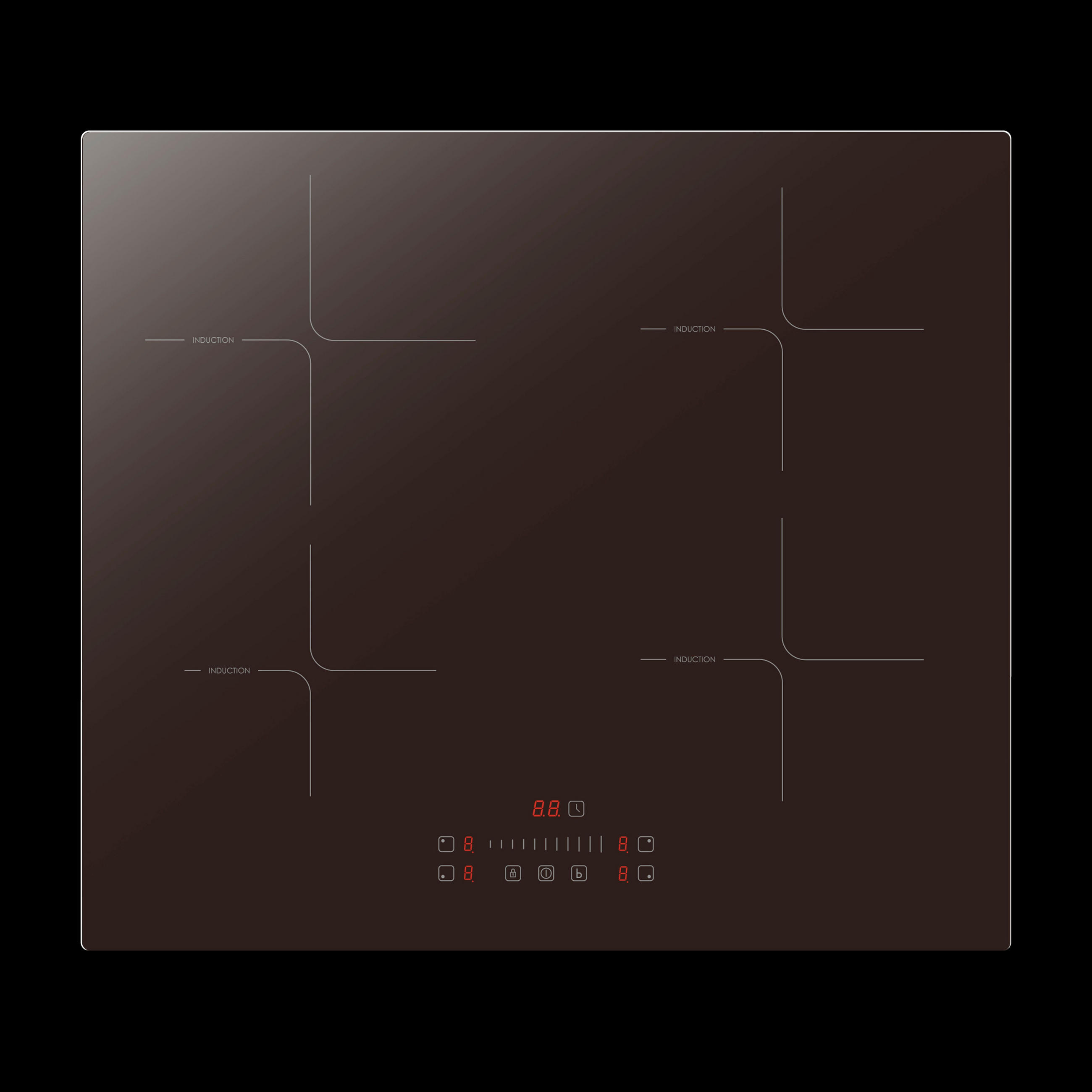 Induktionskochfeld Schwarz B: 59 cm