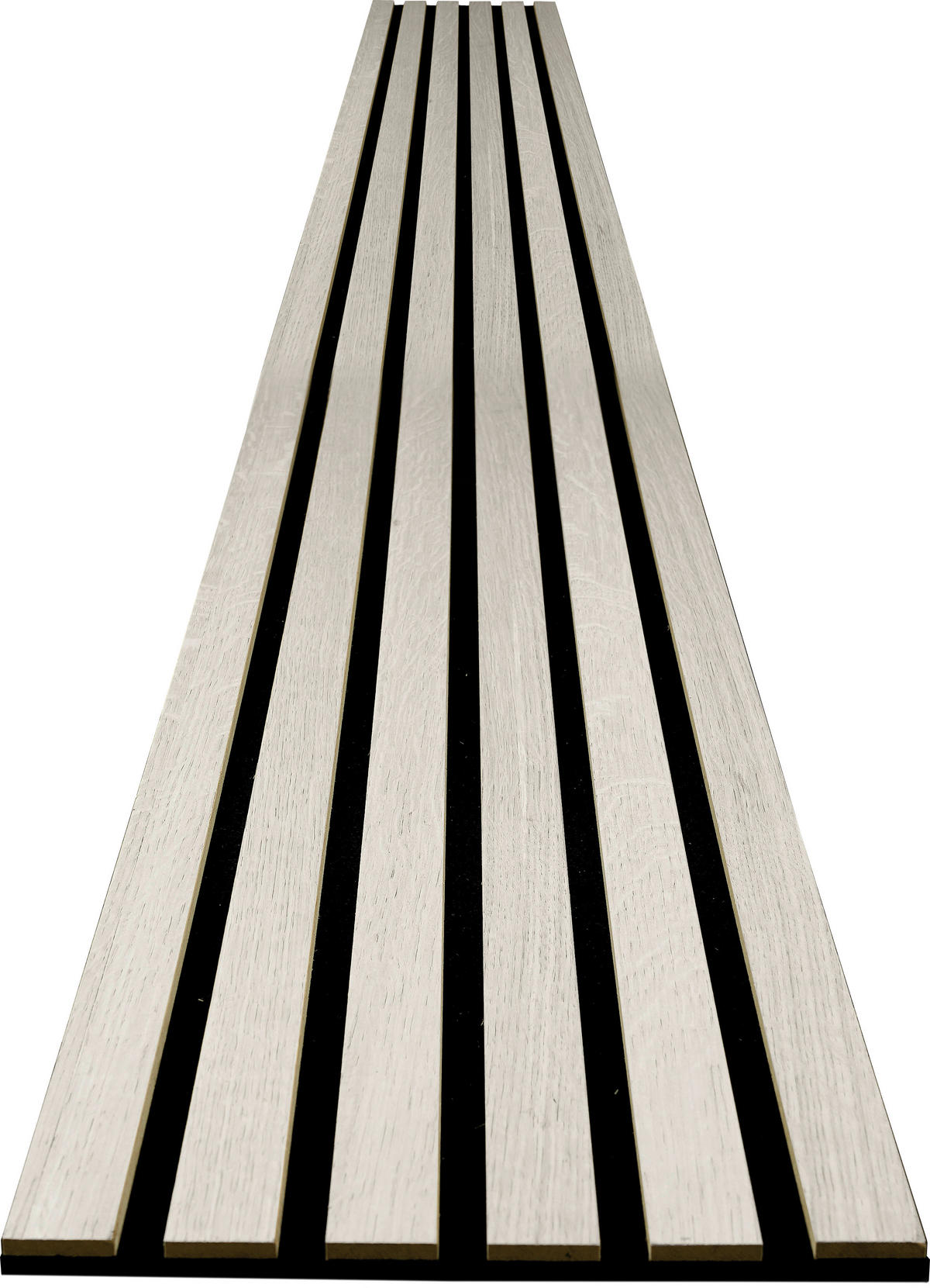 AKUSTIKPANEEL Echtholz 250/30 Echtholz Eiche weiß acous Comfort  - Weiß, KONVENTIONELL, Holz/Kunststoff (250/30/1.1cm) - Novel
