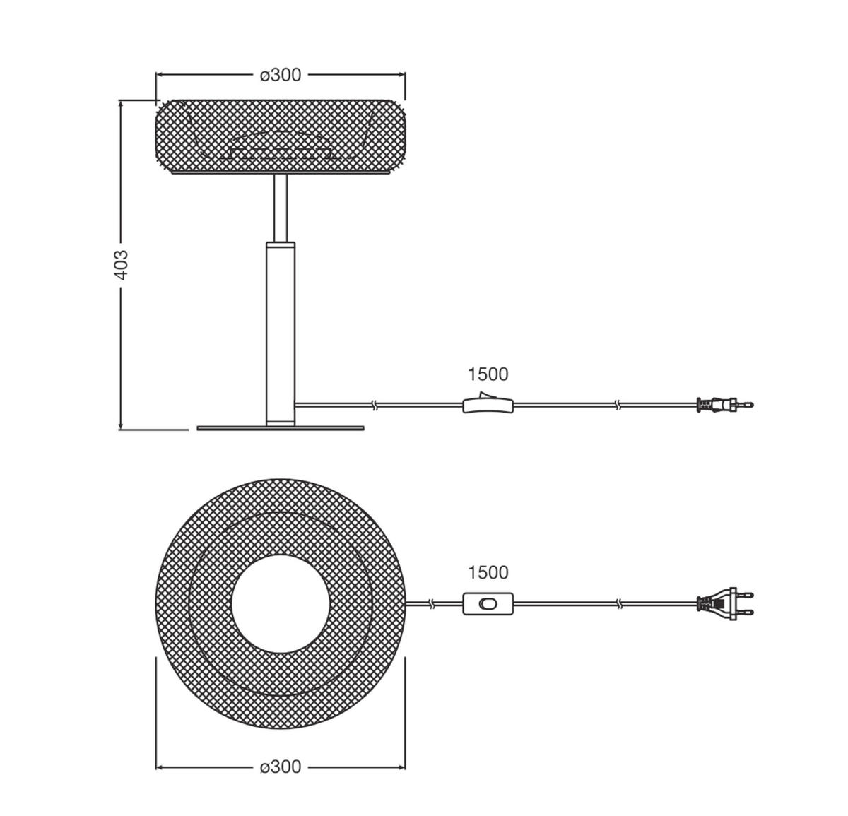 LED-TISCHLEUCHTE 30/40,3 cm   - Schwarz, Basics, Holz/Kunststoff (30/40,3cm) - Osram