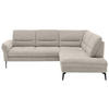 ECKSOFA in Webstoff Beige  - Beige/Schwarz, Design, Textil/Metall (256/206cm) - Beldomo System