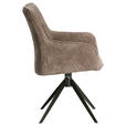 ARMLEHNSTUHL  in Eisen Webstoff  - Beige/Schwarz, Design, Textil/Metall (64/88/60cm) - Novel
