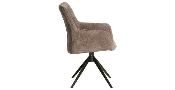 ARMLEHNSTUHL in Eisen Webstoff - Beige/Schwarz, Design, Textil/Metall (64/88/60cm) - Novel