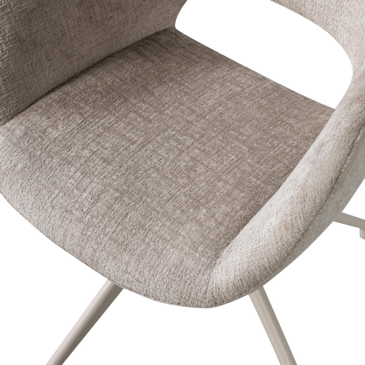 ARMLEHNSTUHL-SET 2 Stück  in Samt  - Sandfarben, MODERN, Textil/Metall (58/58/82cm) - Livetastic