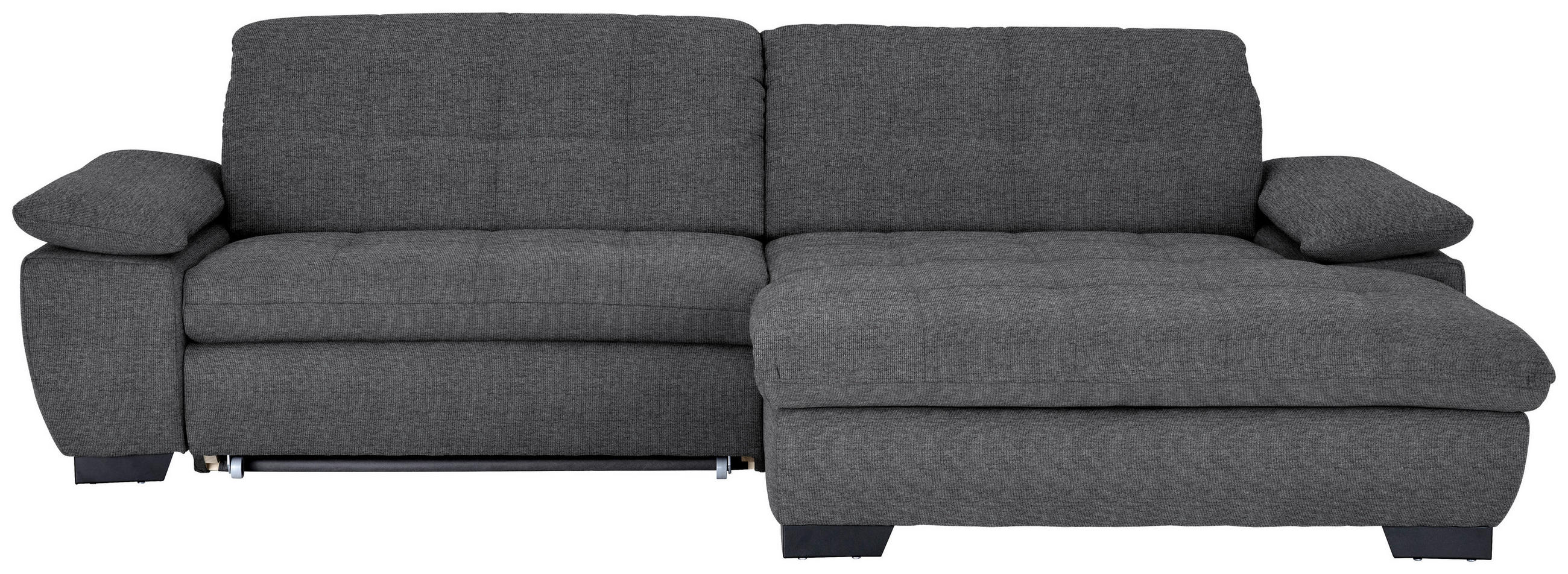 ECKSOFA in Webstoff Dunkelgrau  - Dunkelgrau/Schwarz, Design, Textil/Metall (265/180cm) - Carryhome