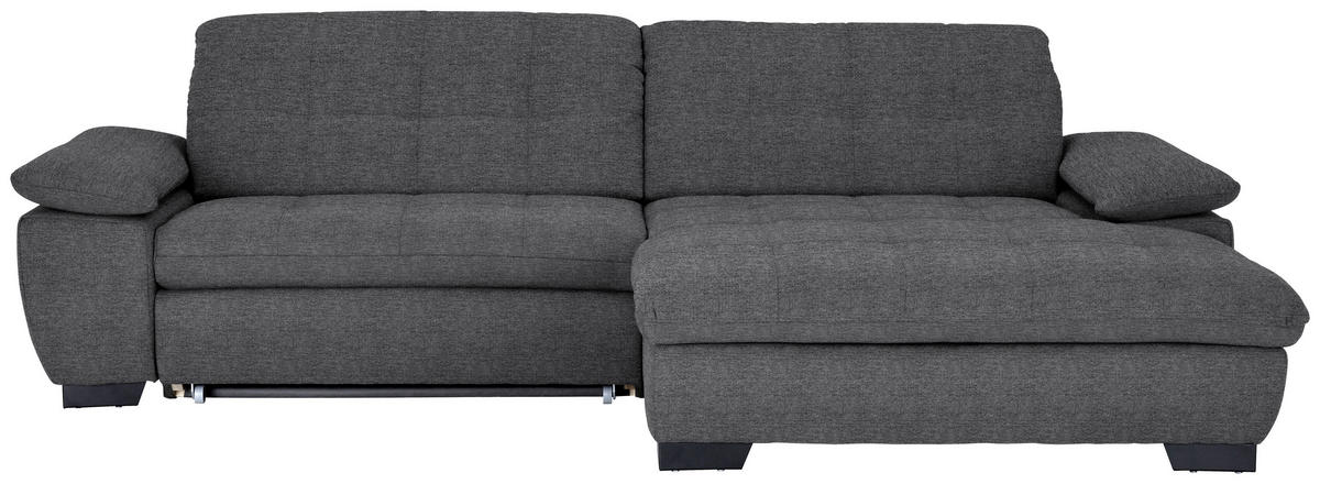 ECKSOFA in Webstoff Dunkelgrau  265/180 cm  - Dunkelgrau/Schwarz, Design, Textil/Metall (265/180cm) - Carryhome