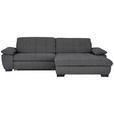 ECKSOFA in Webstoff Dunkelgrau  265/180 cm  - Dunkelgrau/Schwarz, Design, Textil/Metall (265/180cm) - Carryhome