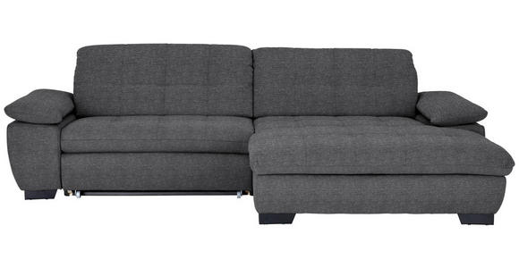 ECKSOFA in Webstoff Dunkelgrau  265/180 cm  - Dunkelgrau/Schwarz, Design, Textil/Metall (265/180cm) - Carryhome