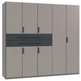 KLEIDERSCHRANK  in Graphitfarben, Grau, Sahara  - Graphitfarben/Grau, Design, Holzwerkstoff (225/208/65cm) - Carryhome