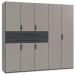 KLEIDERSCHRANK  in Graphitfarben, Grau, Sahara  - Graphitfarben/Grau, Design, Holzwerkstoff (225/208/65cm) - Carryhome