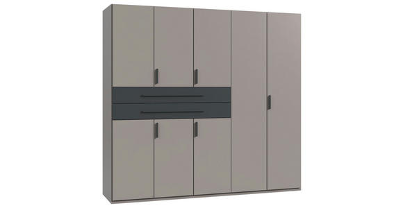 KLEIDERSCHRANK  in Graphitfarben, Grau, Sahara  - Graphitfarben/Grau, Design, Holzwerkstoff (225/208/65cm) - Carryhome