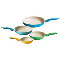 PFANNENSET Aluminium 4-teilig  - Türkis/Gelb, Basics, Kunststoff/Metall (58/38/30,5cm) - Riess