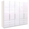 FALTTÜRENSCHRANK in Weiss  - Chromfarben/Weiss, Konventionell, Glas/Holzwerkstoff (250/216/58cm) - Venda