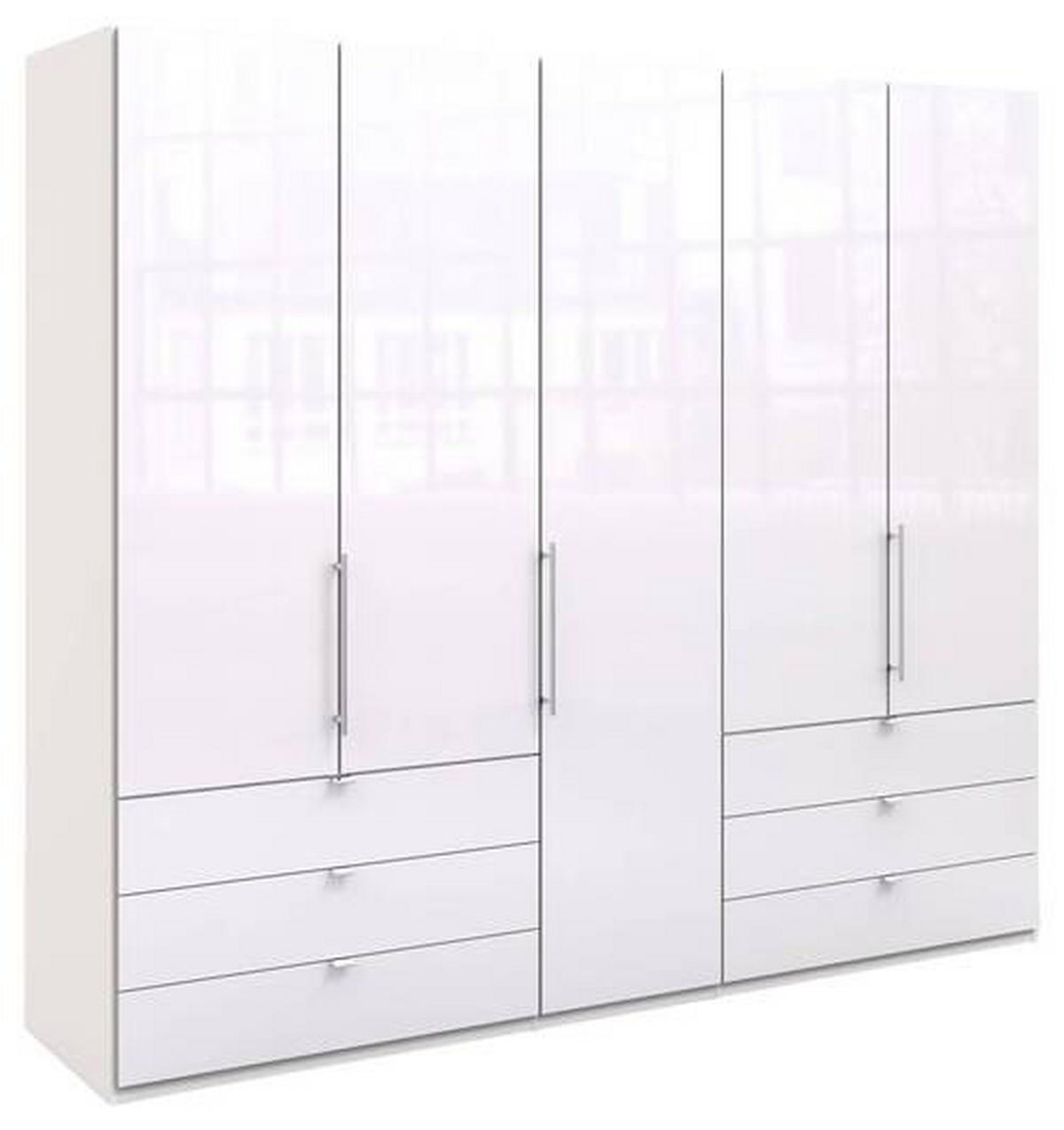 FALTTÜRENSCHRANK in Weiss  - Chromfarben/Weiss, Konventionell, Glas/Holzwerkstoff (250/216/58cm) - Venda