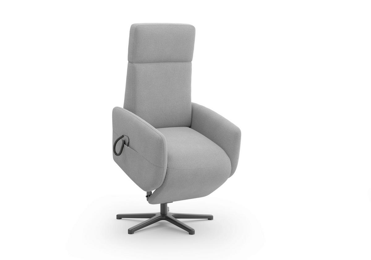 RELAXSESSEL Flachgewebe Aufstehhilfe    - Schwarz/Grau, KONVENTIONELL, Textil/Metall (71/110/82cm) - Sit & More