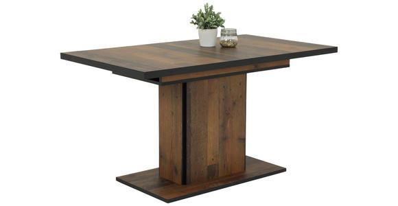 ESSTISCH 120-160/80/76 cm Nachbildung  Holzwerkstoff ausziehbar, Variantenauswahl rechteckig Schwarz, Dunkelbraun  - Dunkelbraun/Schwarz, KONVENTIONELL, Holzwerkstoff (120-160/80/76cm) - Carryhome