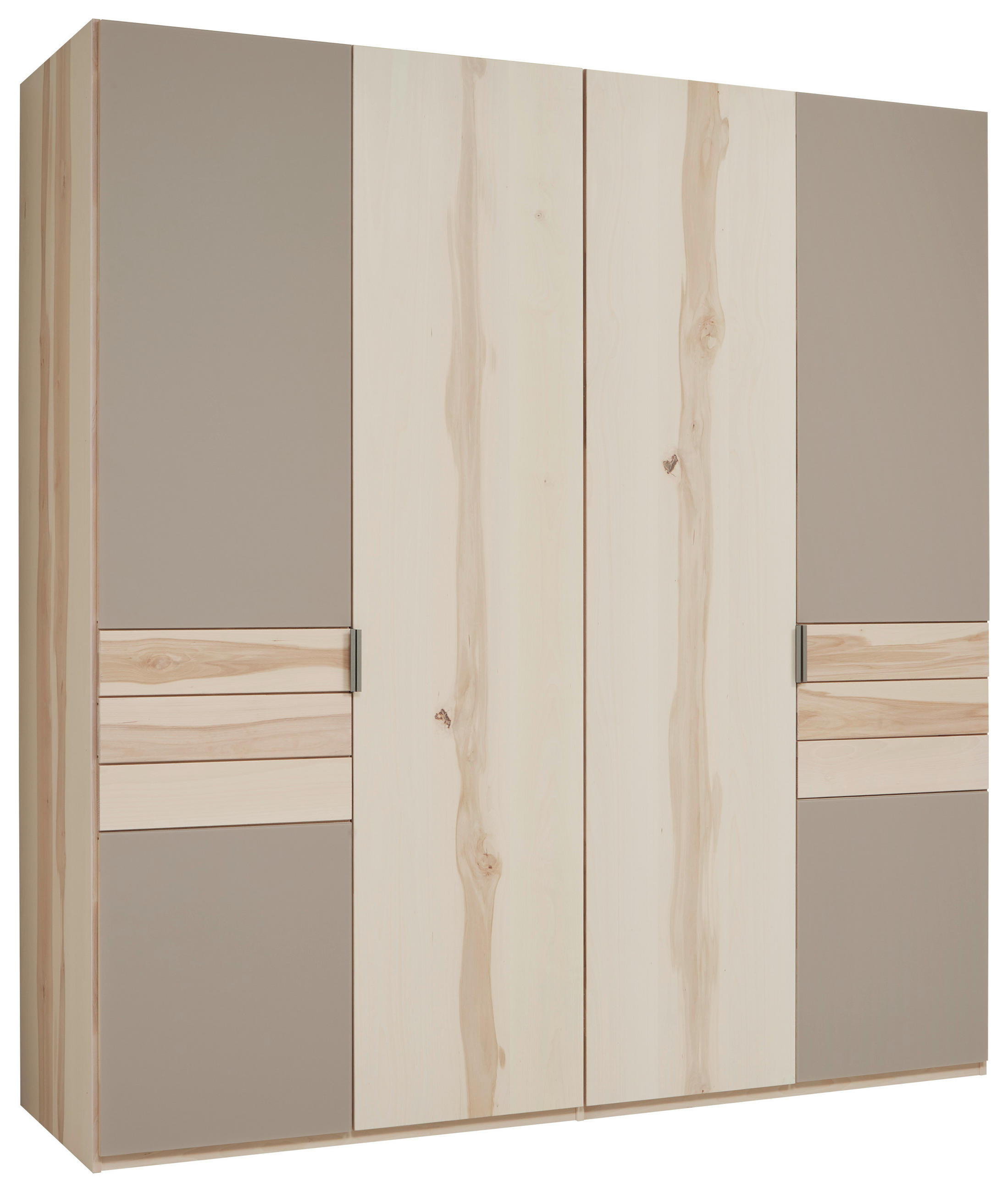 DREHTÜRENSCHRANK 198/214/62 cm 4-türig Schlammfarben, Buchefarben  - Schlammfarben/Buchefarben, Natur, Glas/Holz (198/214/62cm) - Valnatura