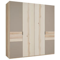 DREHTÜRENSCHRANK 198/214/62 cm 4-türig Schlammfarben, Buchefarben  - Schlammfarben/Buchefarben, Natur, Glas/Holz (198/214/62cm) - Valnatura