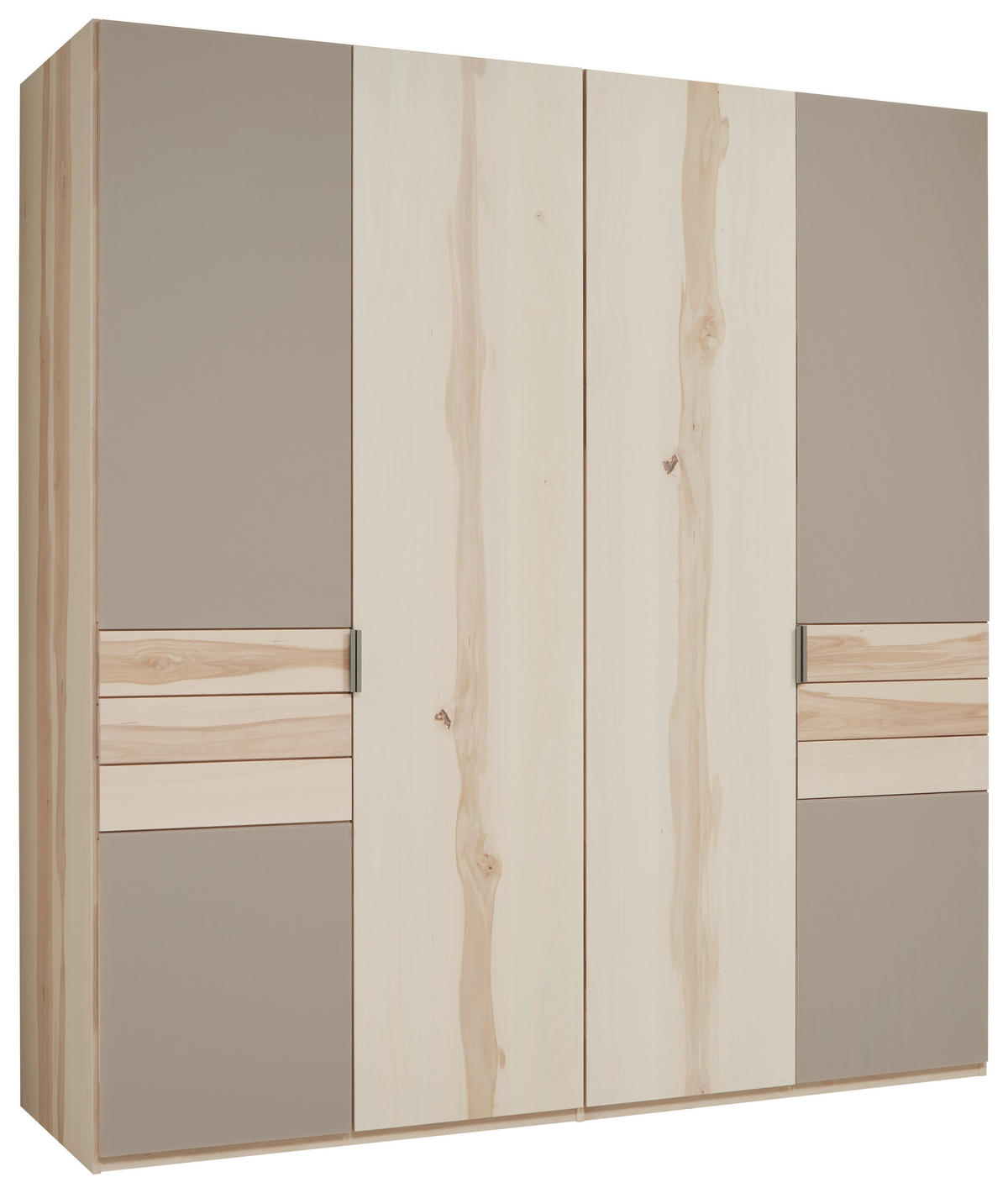 DREHTÜRENSCHRANK 198/214/62 cm 4-türig Schlammfarben, Buchefarben  - Schlammfarben/Buchefarben, Natur, Glas/Holz (198/214/62cm) - Valnatura