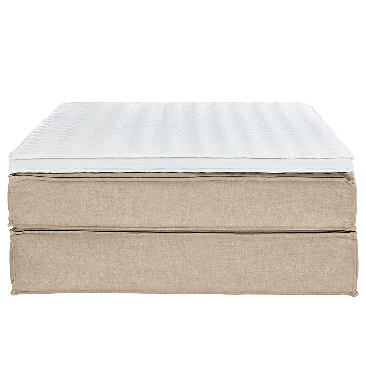 BOXSPRINGBETT 160/220 cm  in Beige  - Beige/Schwarz, Design, Textil (160/220cm) - home24