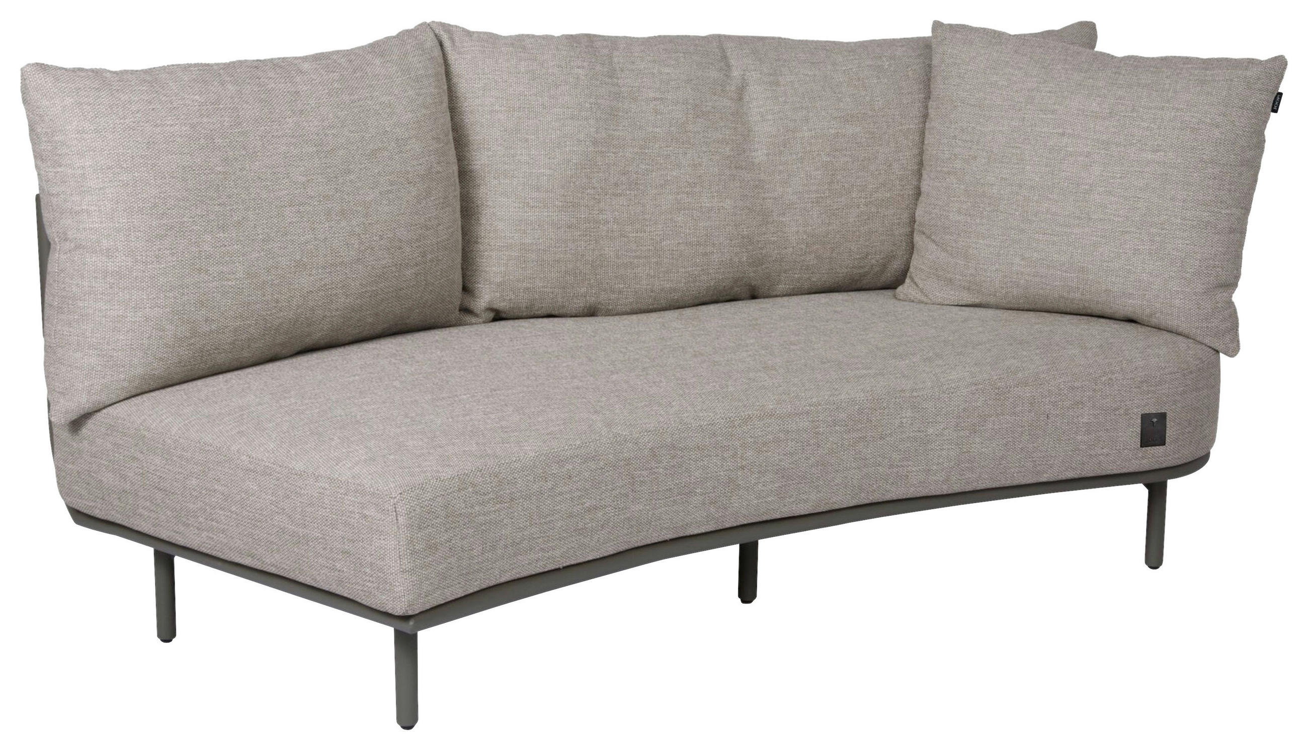 2-SITZER-BANK 201/72/93,5 cm  Aluminium  - Taupe/Olivgrün, Basics, Textil/Metall (201/72/93,5cm) - Joop!