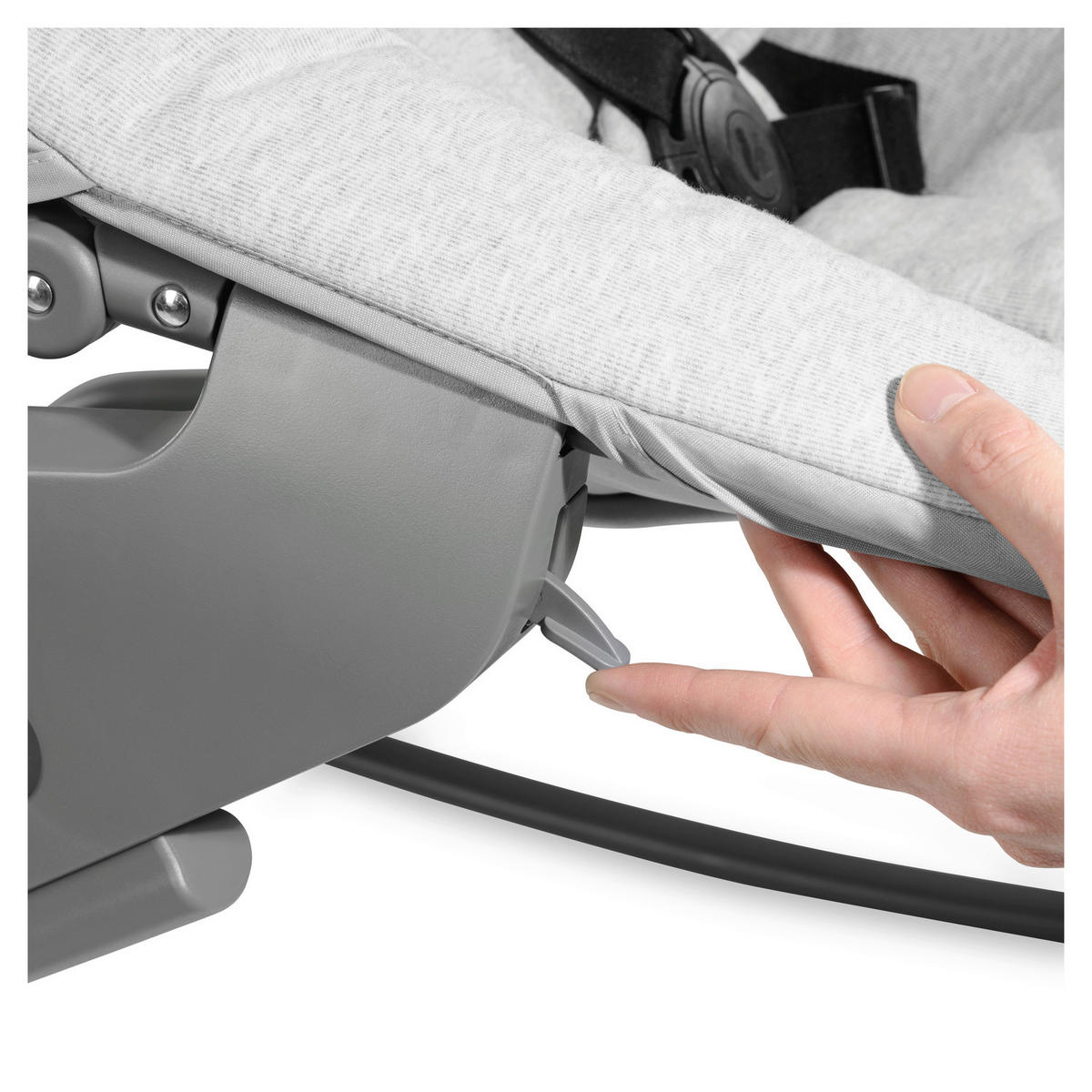 HOCHSTUHLLIEGE Alpha Bouncer Premium  - Hellgrau, Basics, Textil/Metall (66/51/49cm) - Hauck