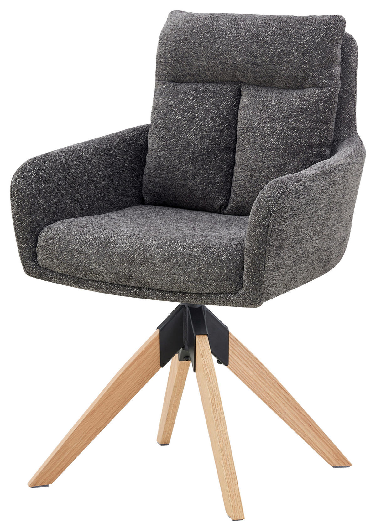 STOLICA S NASLONOM ZA RUKE  siva  drvo, metal, tekstil      - siva/prirodne boje, Konvencionalno, drvo/metal (59/92/63cm) - Livetastic